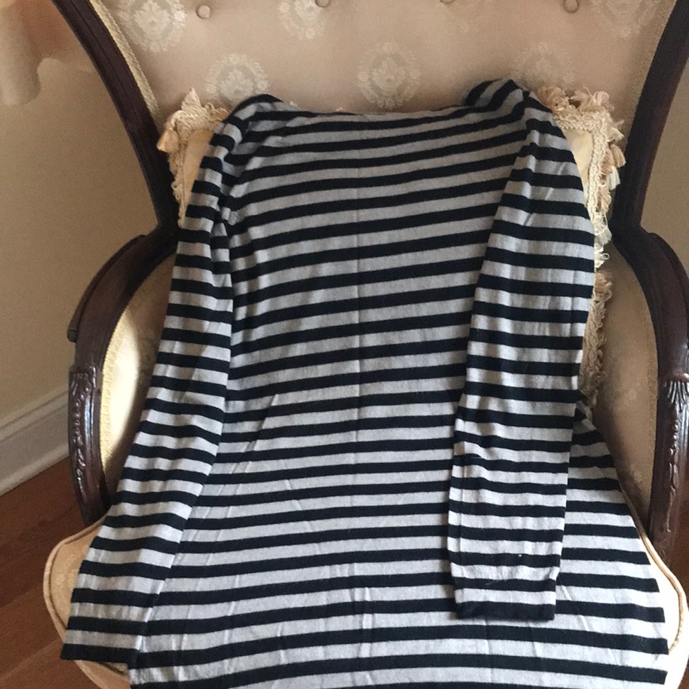 Eileen Fisher Wool sweater in black/beige stripe